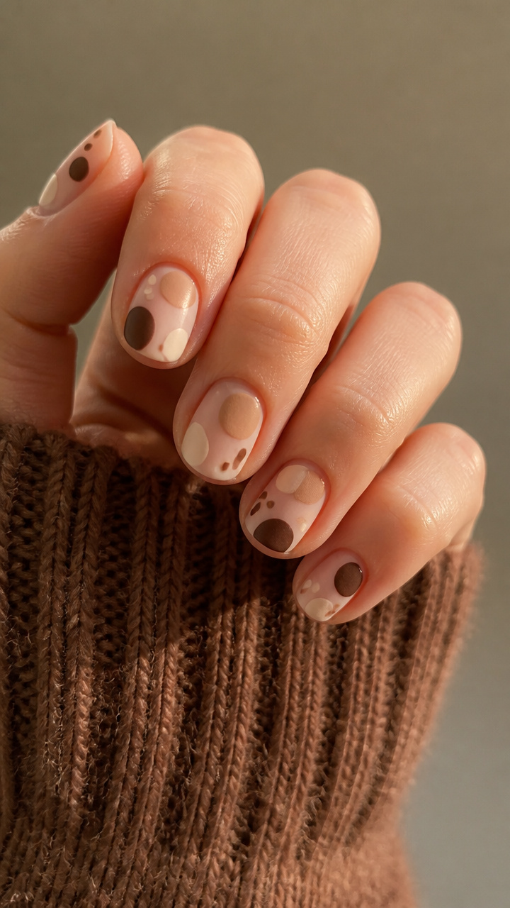 Brown and Beige Abstract Dots