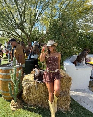 Brown shimmer mini dress