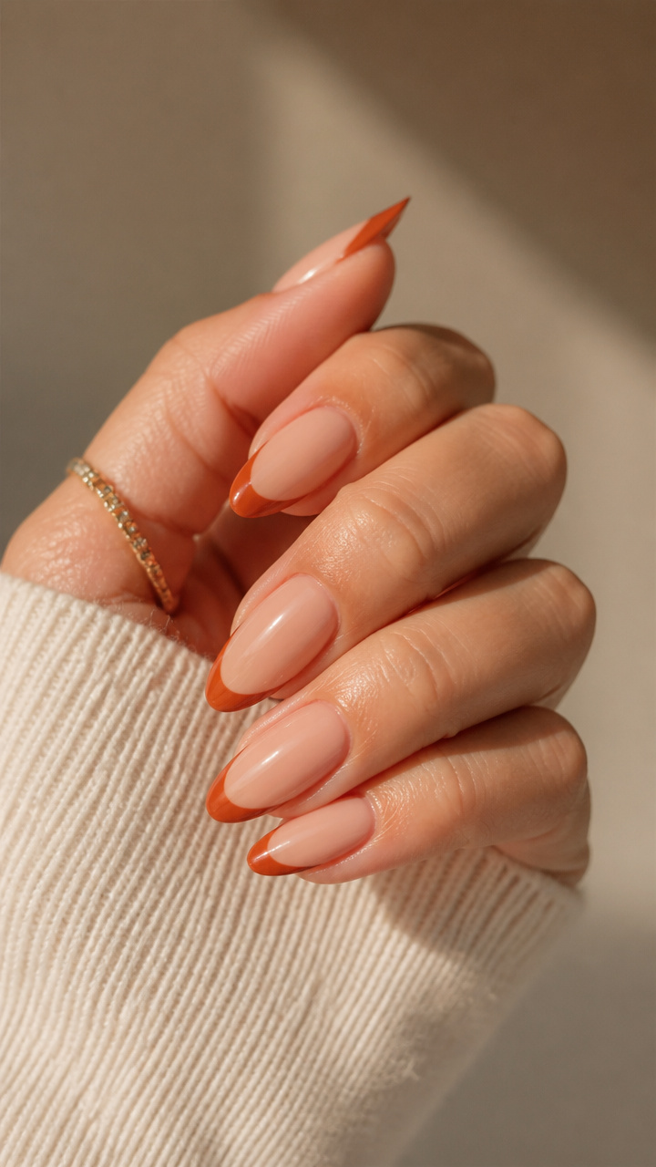 Burnt Orange French Tips
