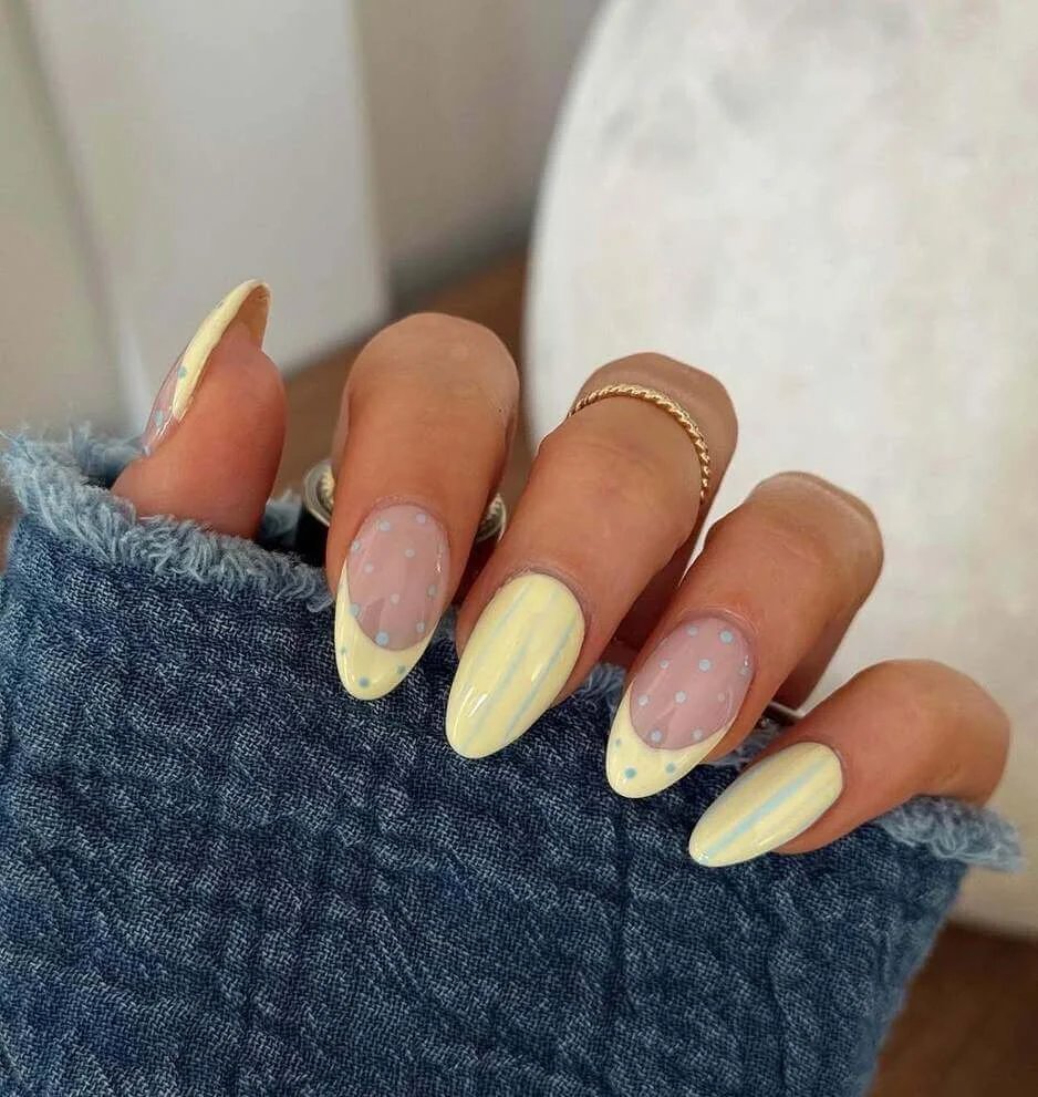 Buttery Yellow Almond Nails