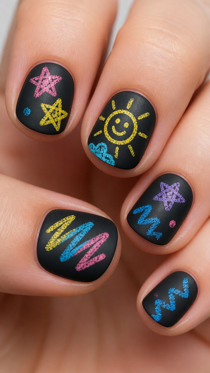 Chalkboard Crayon Nails