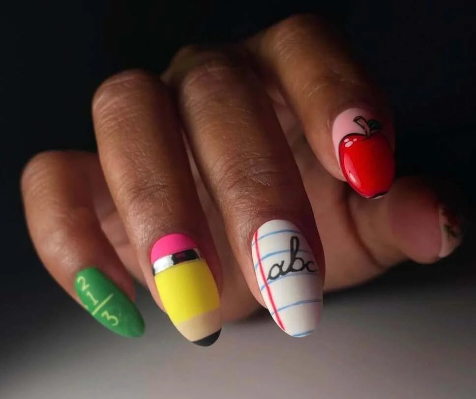 Classroom Supplies Nail Art