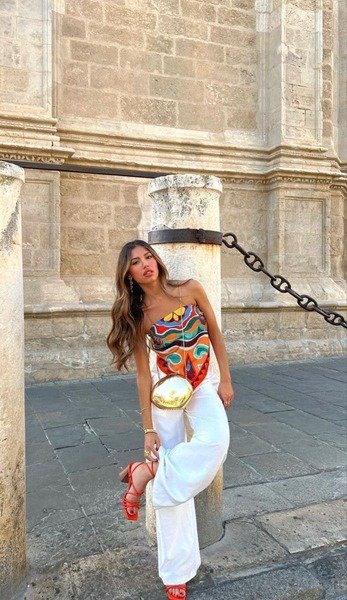 Colorful printed corset
