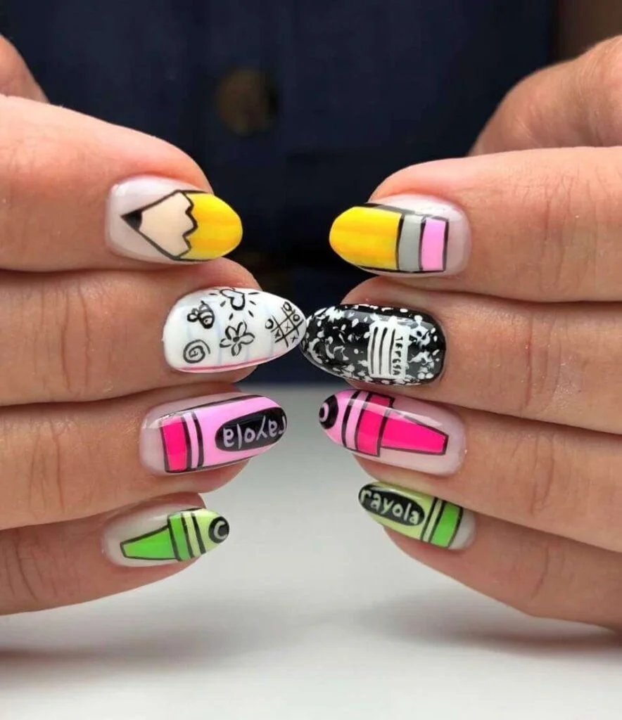 Crayon-Inspired Nails