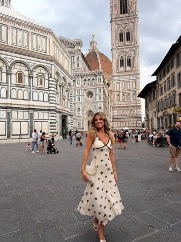Cream crossback midi dress