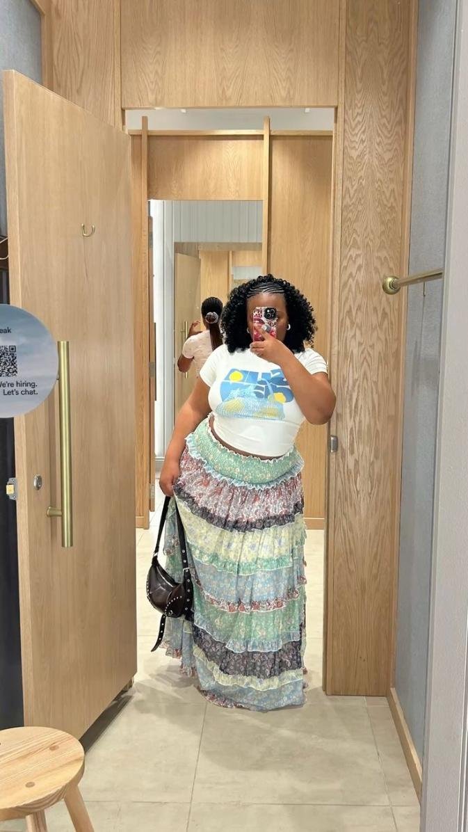 Floral ruffle skirt