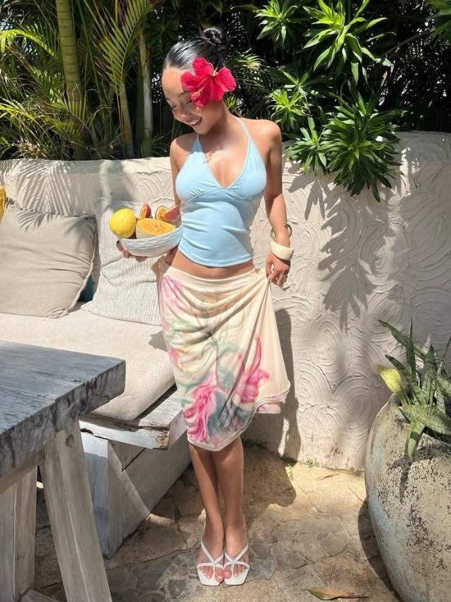 Floral Wrap Skirt Outfit