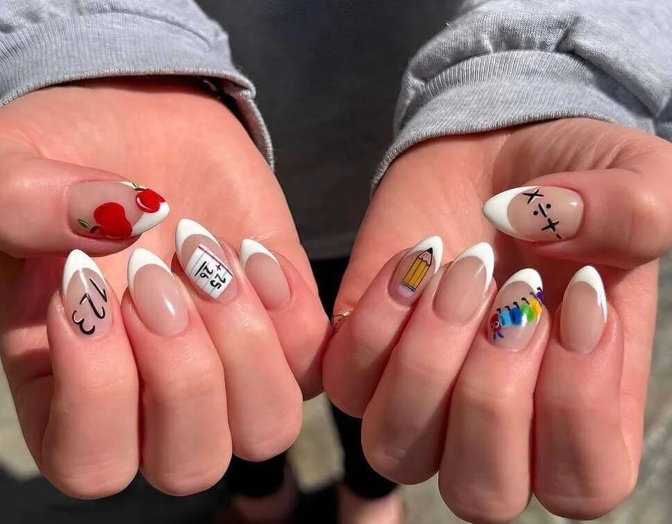French Tip School Nails