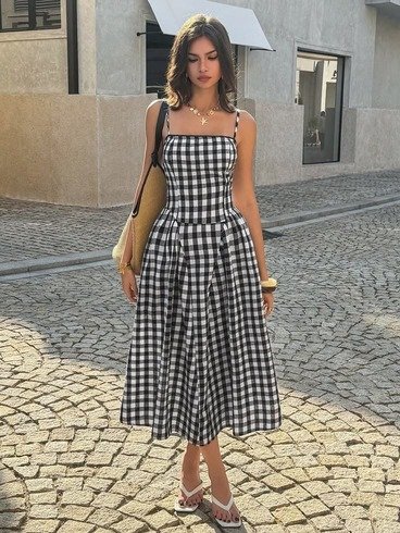 Gingham square dress