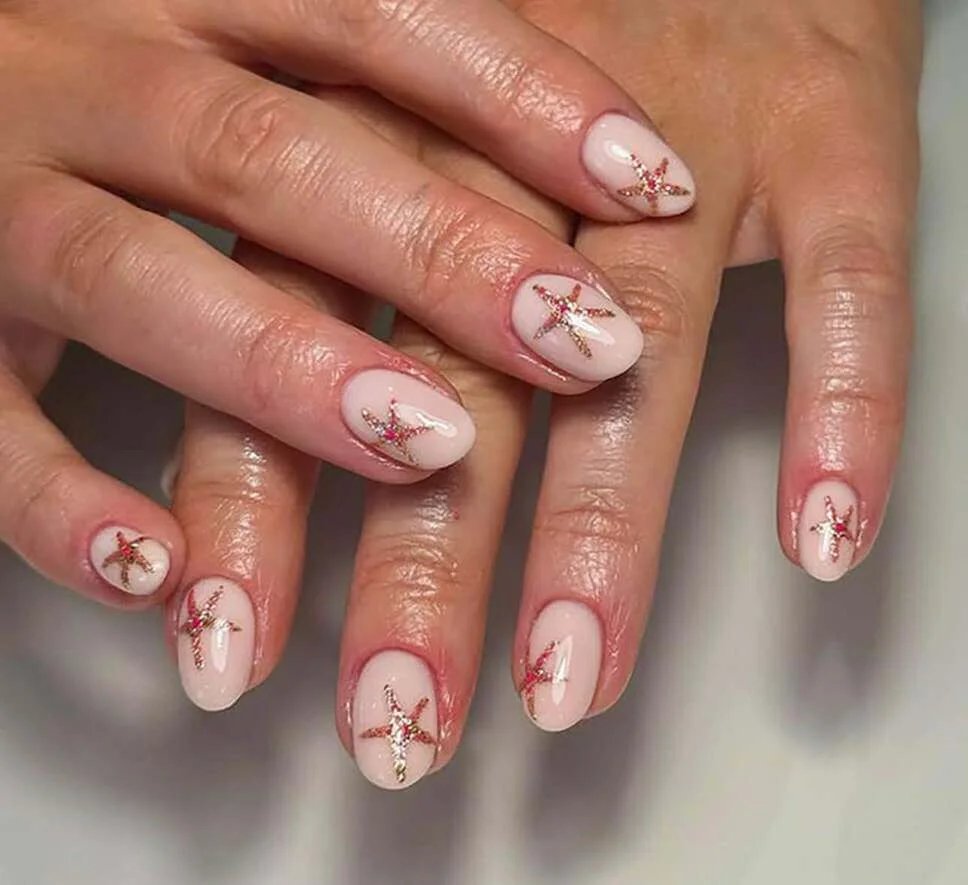 Glittering starfish accents