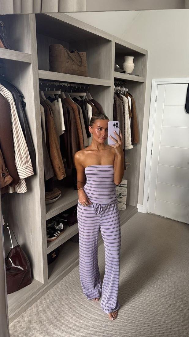 Lavender Striped Lounge Set