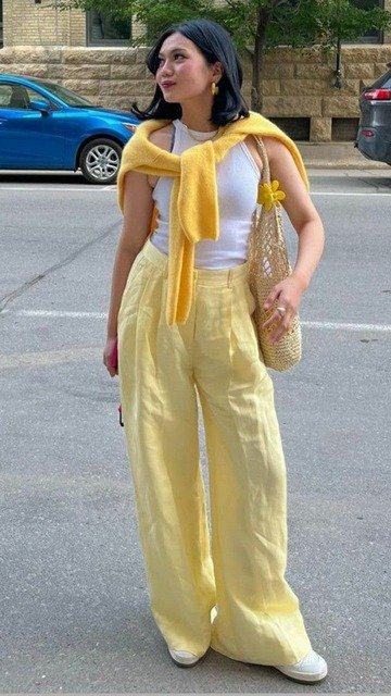 Lemon Linen Pants