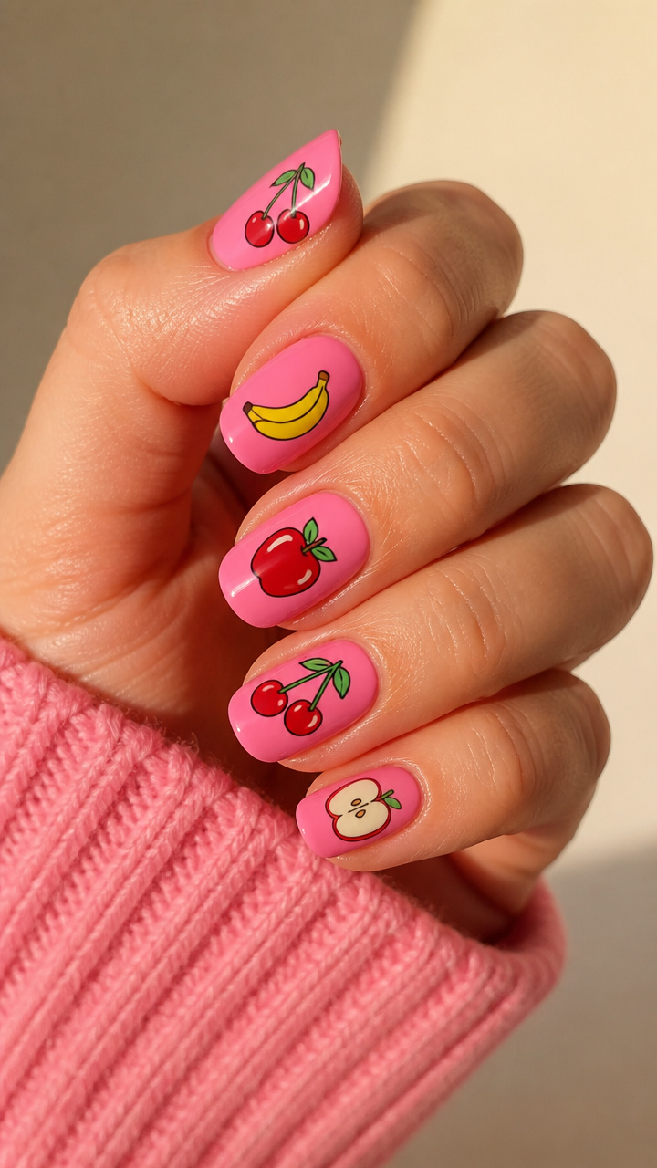 Lunchbox Pink with Fruit Decals