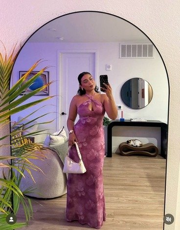 Mauve satin gown