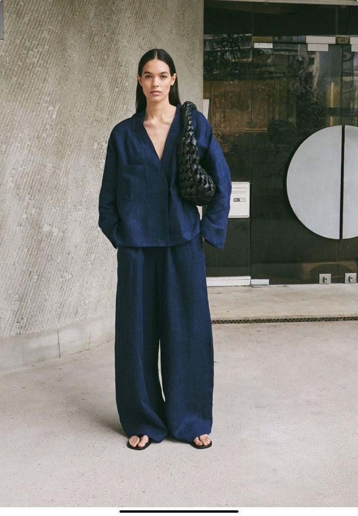 Navy Linen Set
