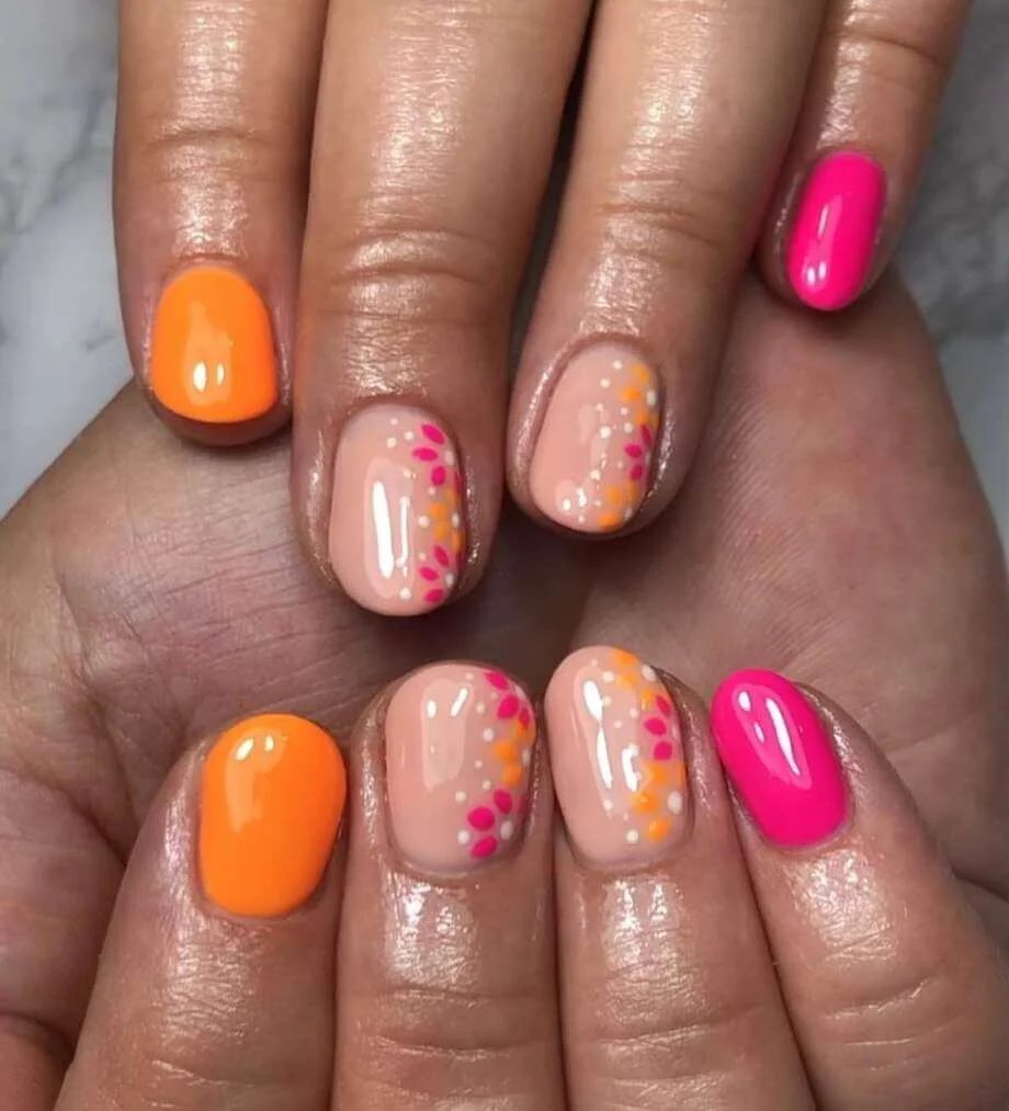 Neon Dot Nails