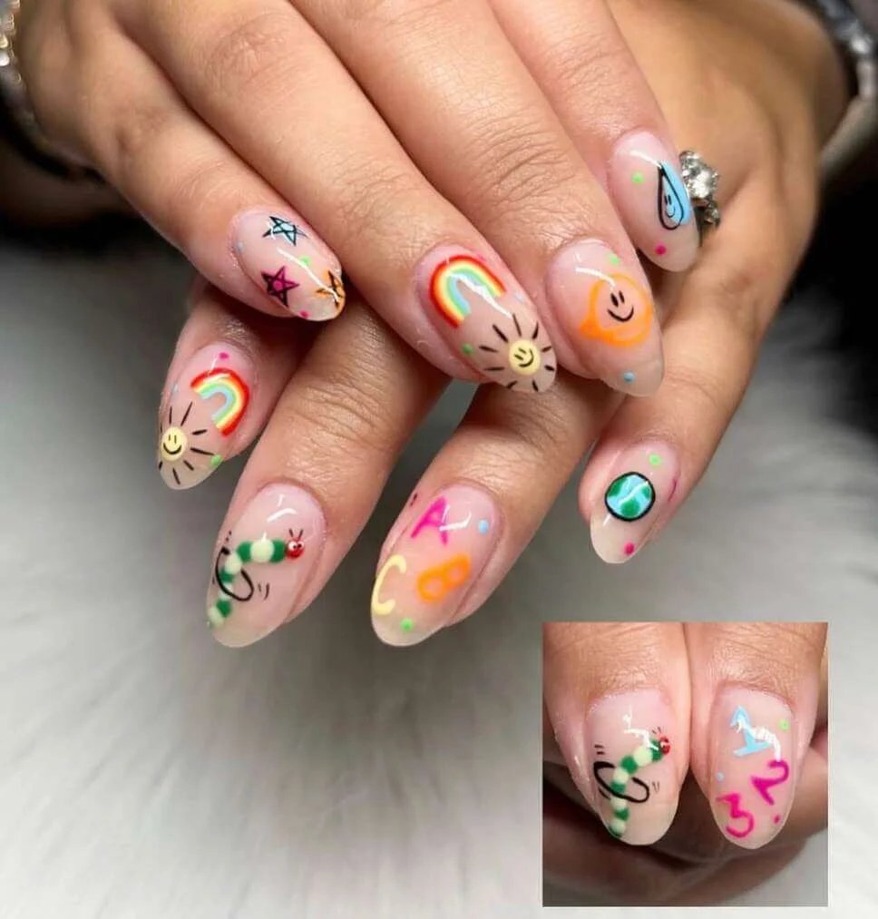 Notebook Doodle Nails