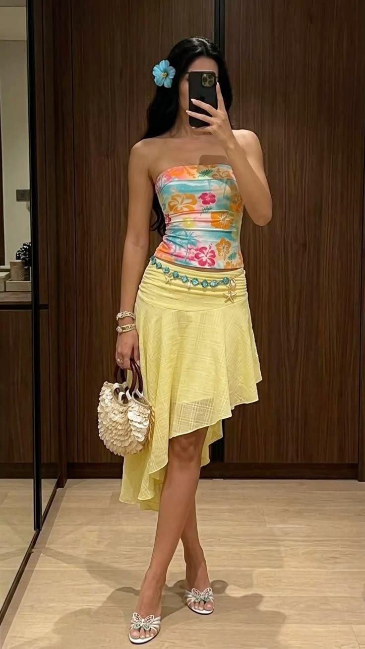 Pastel floral tube top