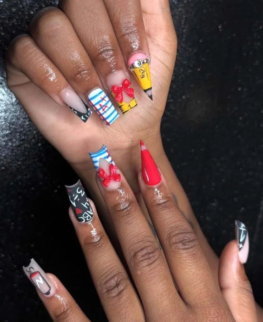 Pencil Sketch Nails