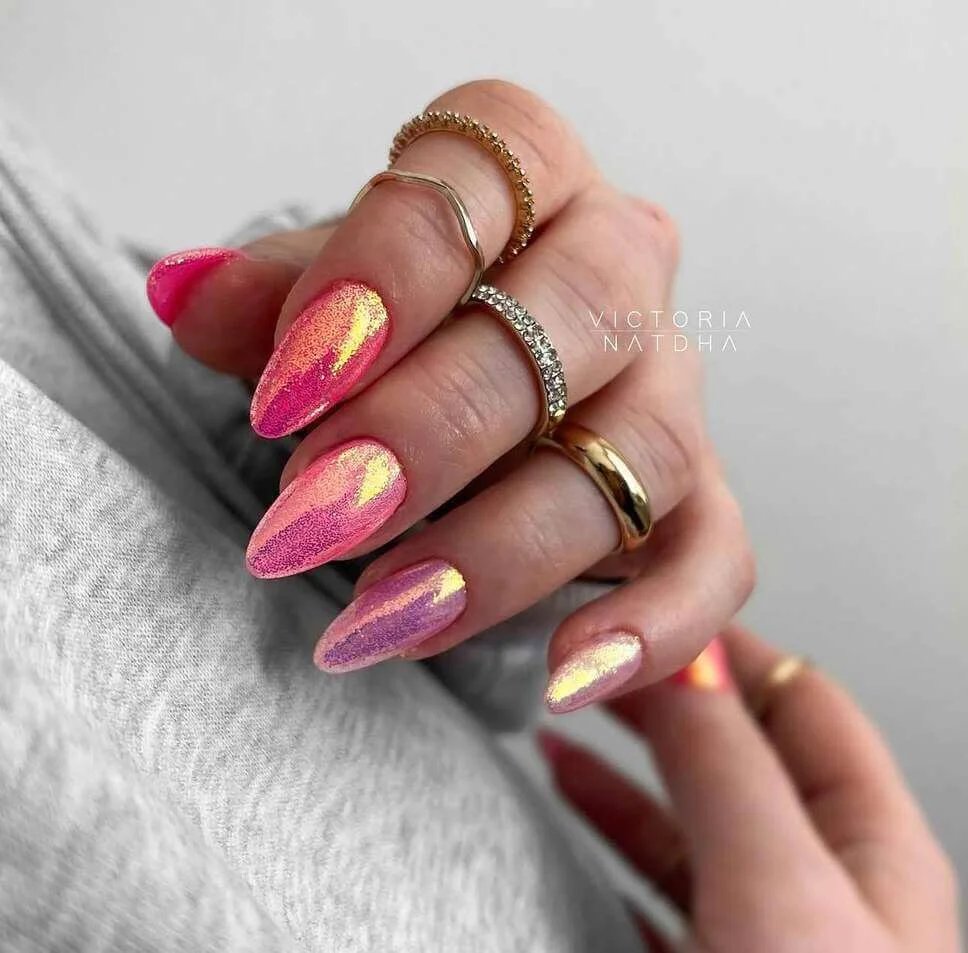 Pink Chrome Nails