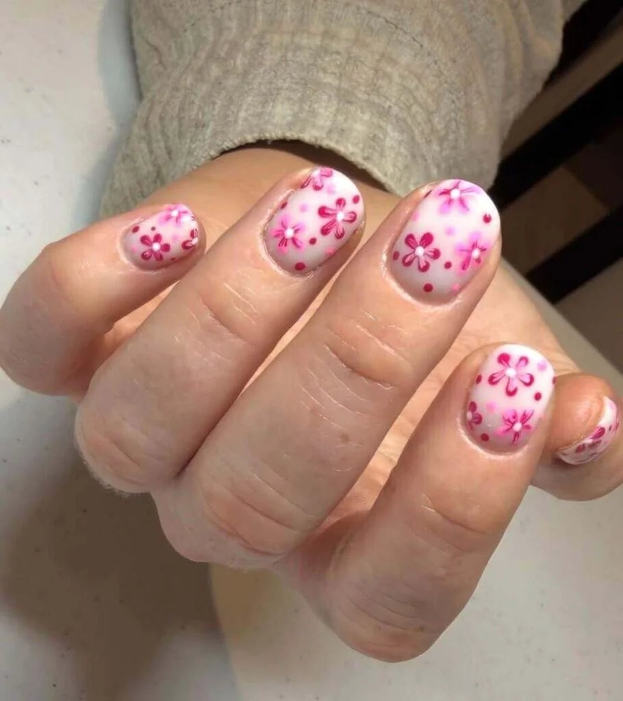 Pink floral dots