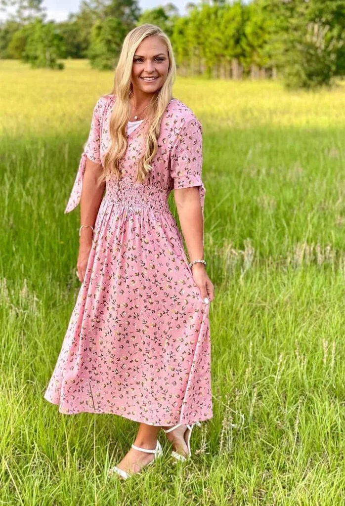 Pink Floral Maxi Dress