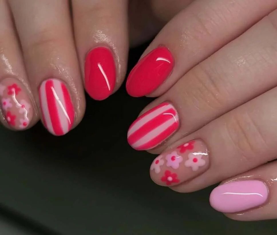Pink Florals and Stripes