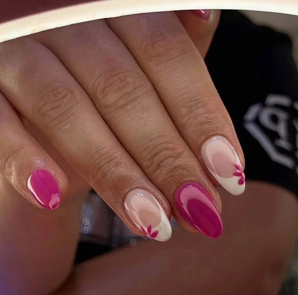 Pink petal French tips