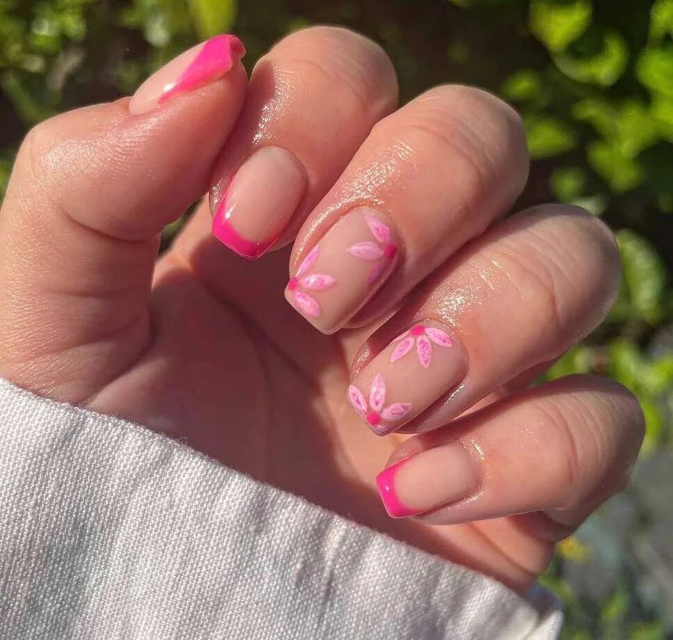 Pink Petal French Tips