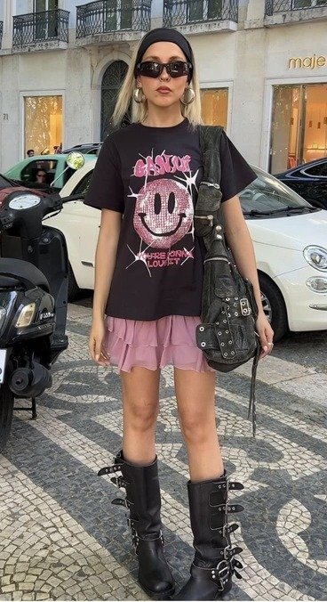 Pink ruffle skirt