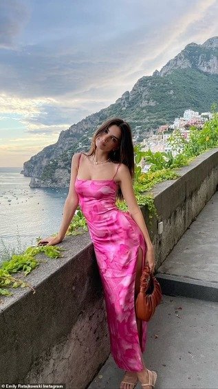 Pink satin dress