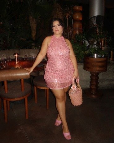 Pink sequin mini dress