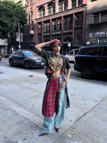 Plaid Wrap Crop Top
