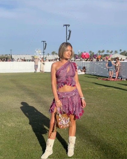 Plum draped set