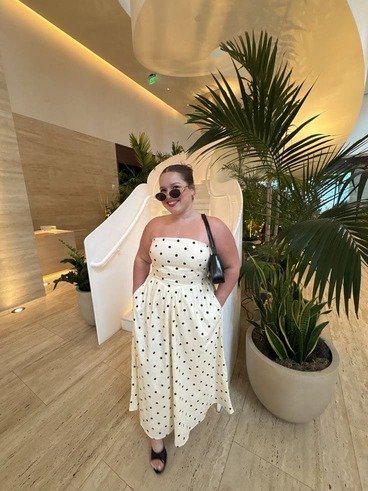 Polka dot dress with sandals