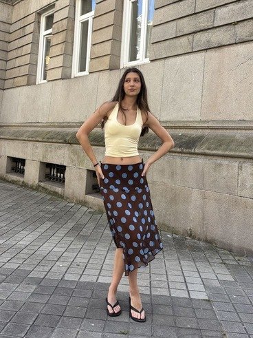 Polka Dot Mesh Skirt