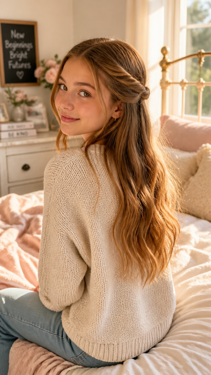 Twist and Pin Half Updo