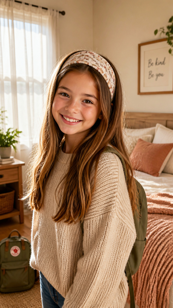 Headband with Down Hair