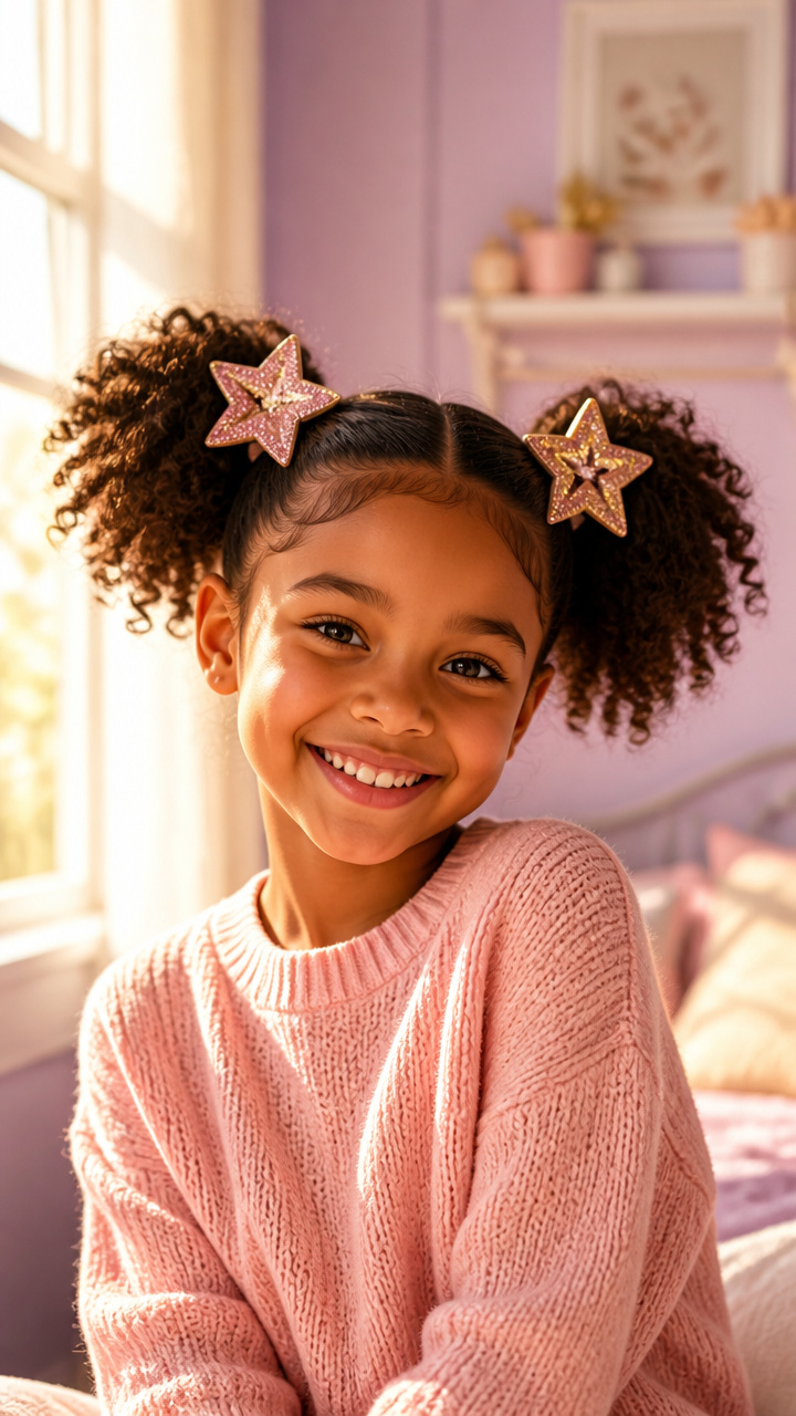 Pigtail Puffs with Clips