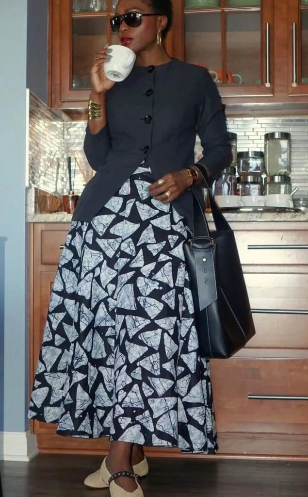 Printed skirt and jacket