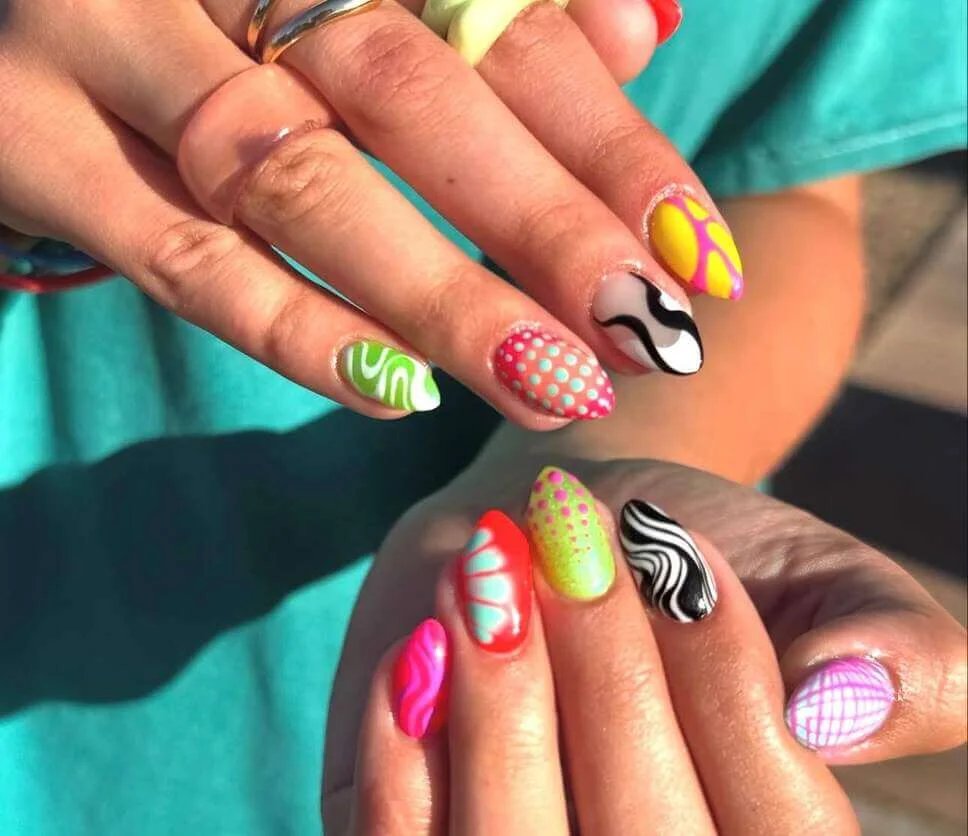 Retro Bright Nail Art