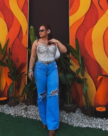 Retro Ruched Denim