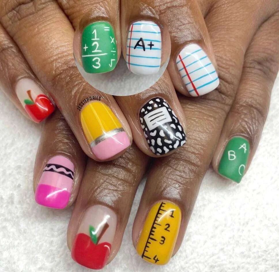 School Supply Nail Art