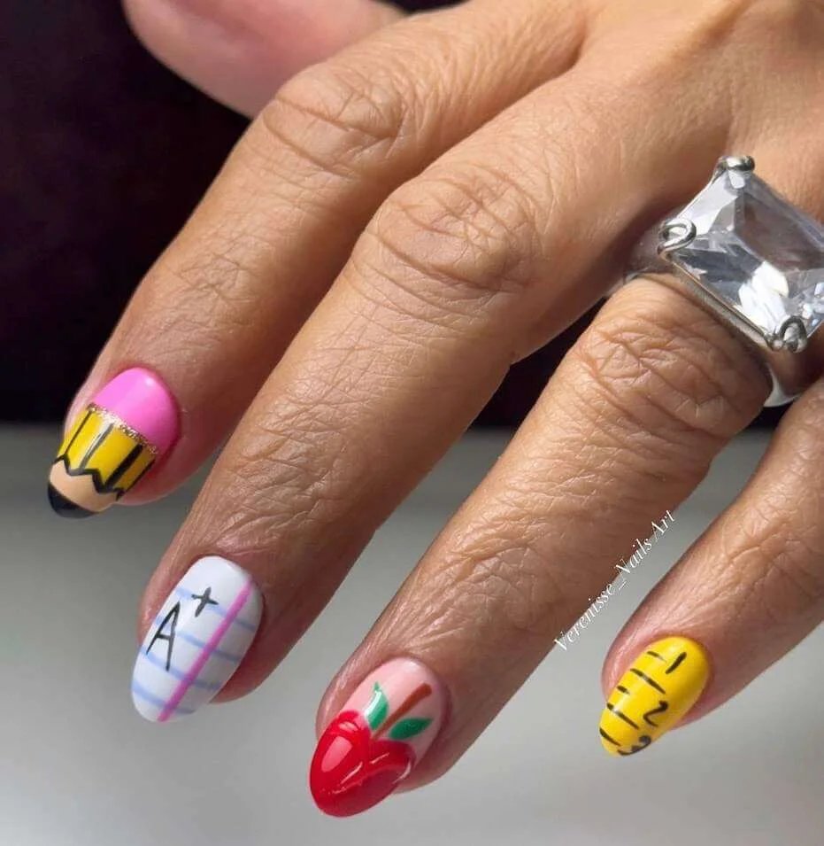 School Supply Nails