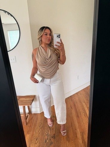Taupe Draped Top