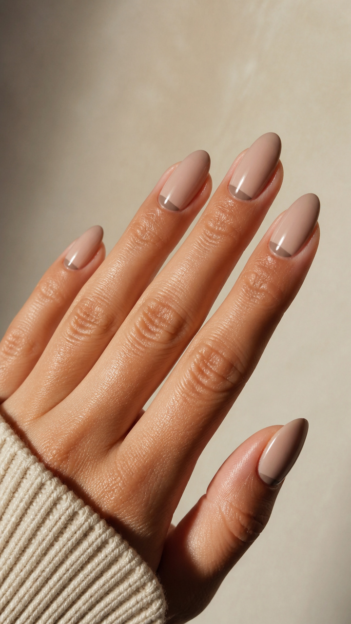 Taupe Moon French Manicure