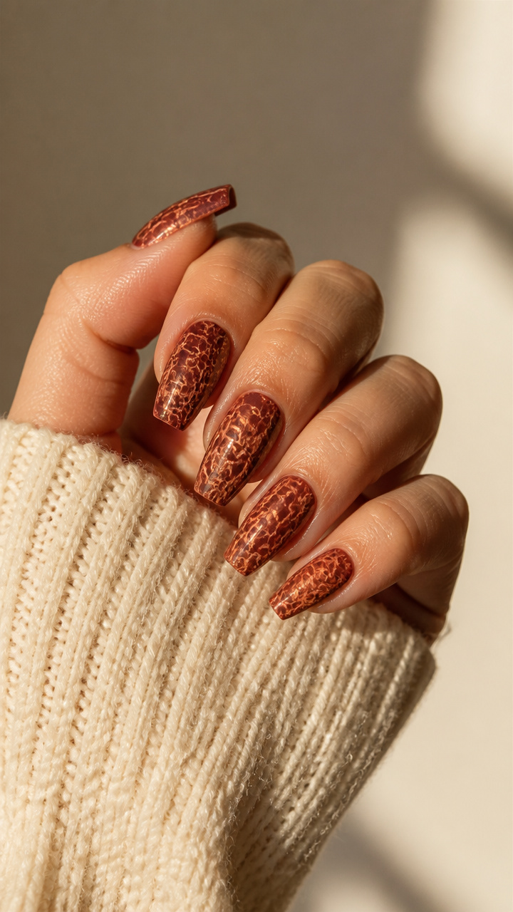 Terracotta Crackle Manicure