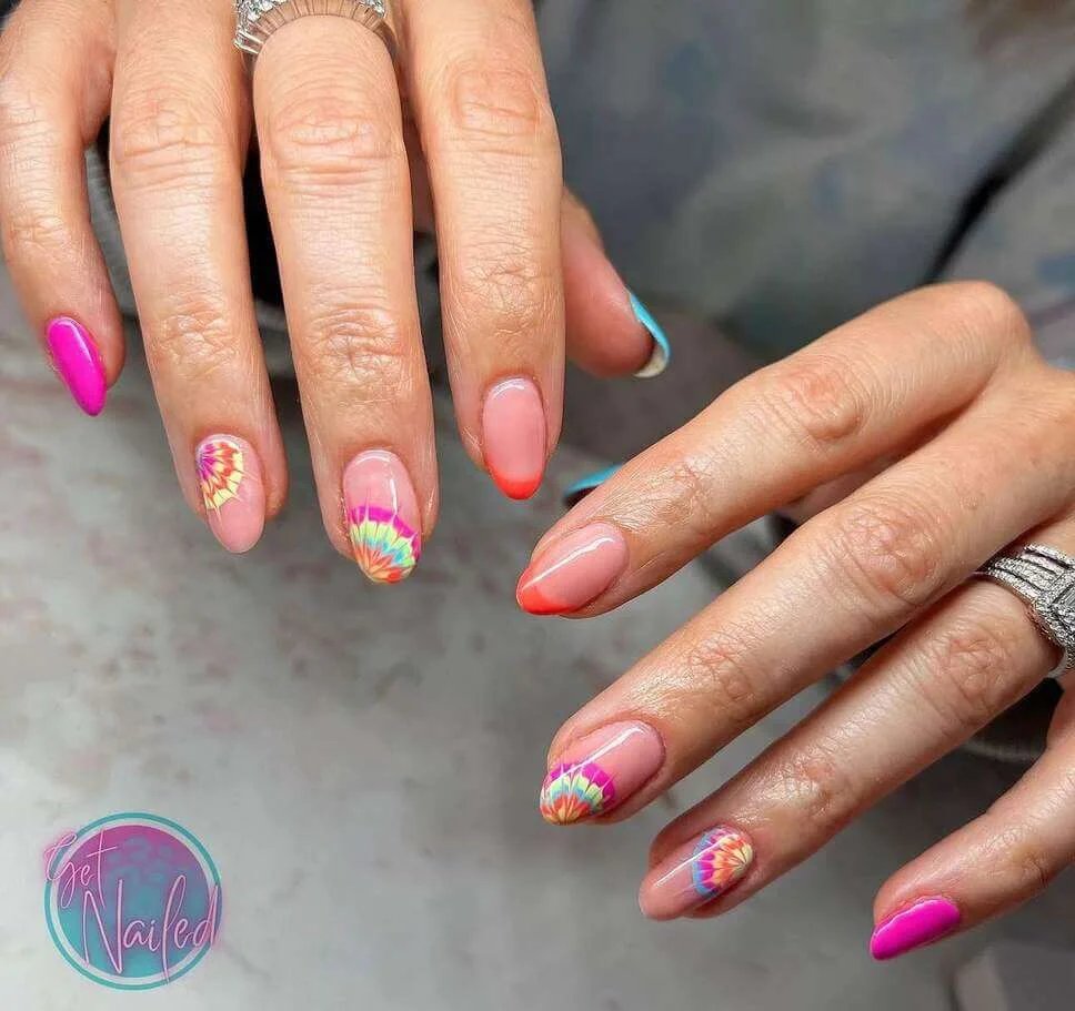 Tie-Dye French Tips