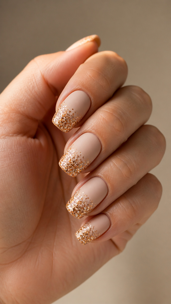 Toasted Marshmallow Glitter Tips