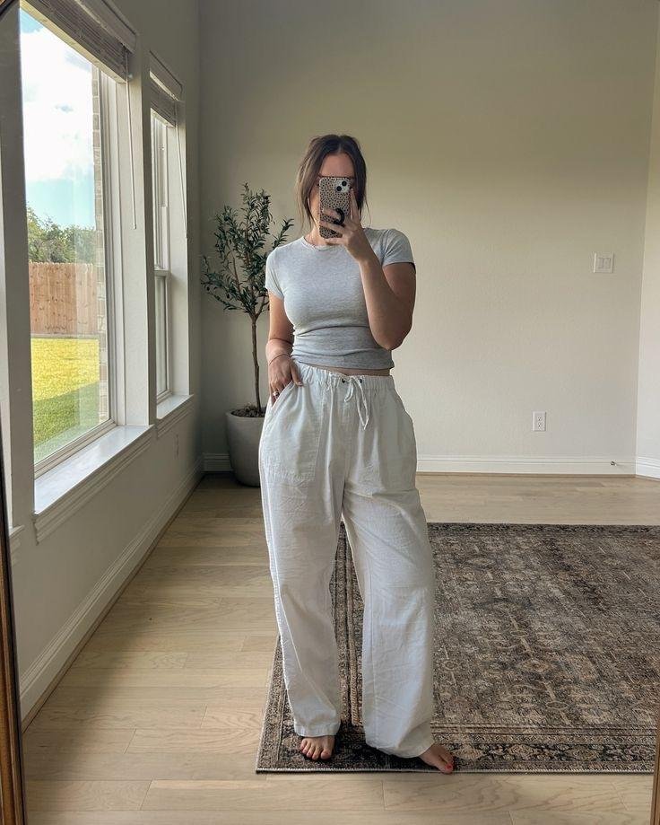 White Drawstring Pants